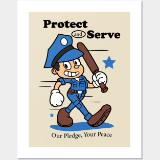 Protect and Serve Police Mascot Posters and Art